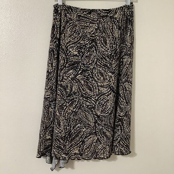 Vintage Y2K Dotty Boho Hippie Festival Fairy Asymmetrical Slit Ruffle Skirt M - Picture 7 of 9